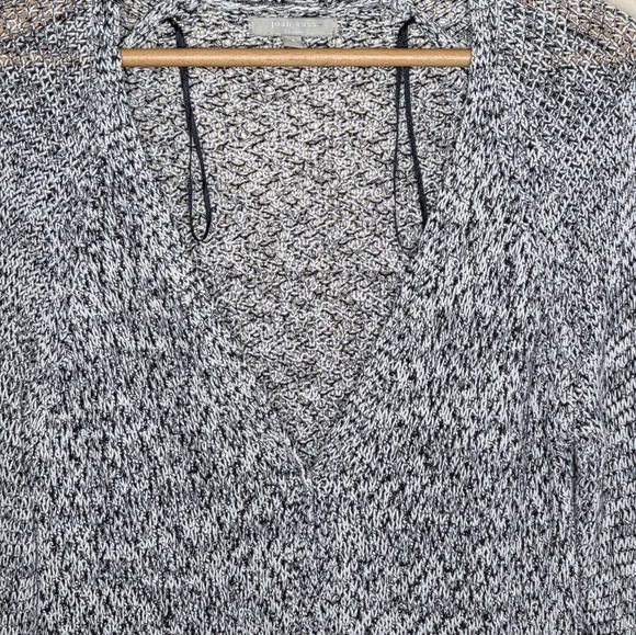Joan Vass | Marled Gray V-neck Button Front Cardigan Sweater Size Small - Picture 2 of 5